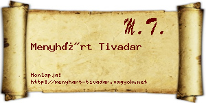 Menyhárt Tivadar névjegykártya